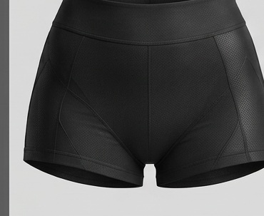 Diana Cuervo Performance Apparel Design — Monochrome Sports Bra Set, coordinated training shorts concept detail