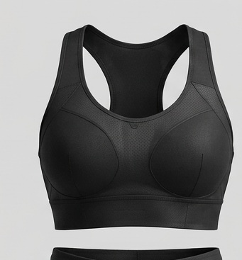 Diana Cuervo Performance Apparel Design — Monochrome Sports Bra Set, mapped support concept detail